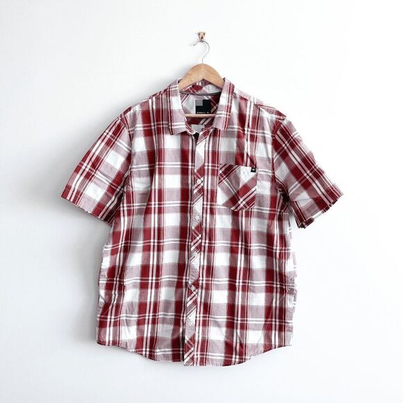 O' Neill Mens Casual Button Down Shirt Plaid Rust Red Size XL - Picture 1 of 9